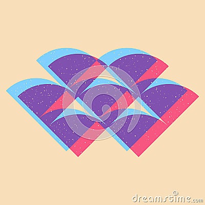 Geometric object with riso print effect. Vector. Graphic element Vector Illustration